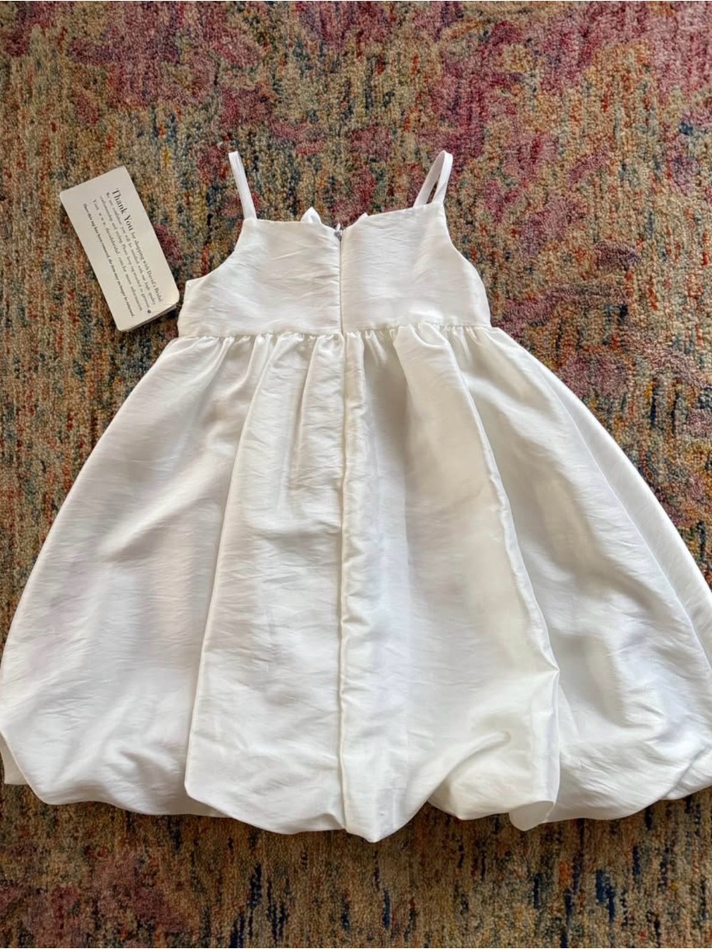 David's Bridal White Flower-Accent Toddler Girls Dress Size 3 - Picture 3 of 4
